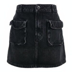Color Blue Colombian Black Mini Cargo Denim Skirt Pocket 10 Y2K Streetwear